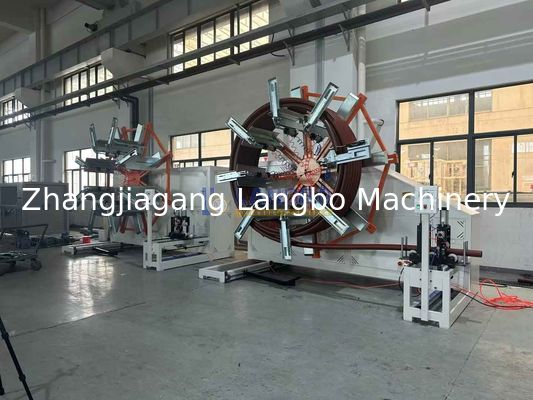 슈나이더 일렉트릭 부품 자동 플라스틱 튜버 리와인더 기계 PE HDPE 골판관 코일링 범위 1600-3200mm