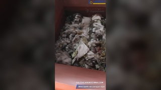 트윈 샤프트 슈레더를 이용한 짠 가방 파쇄